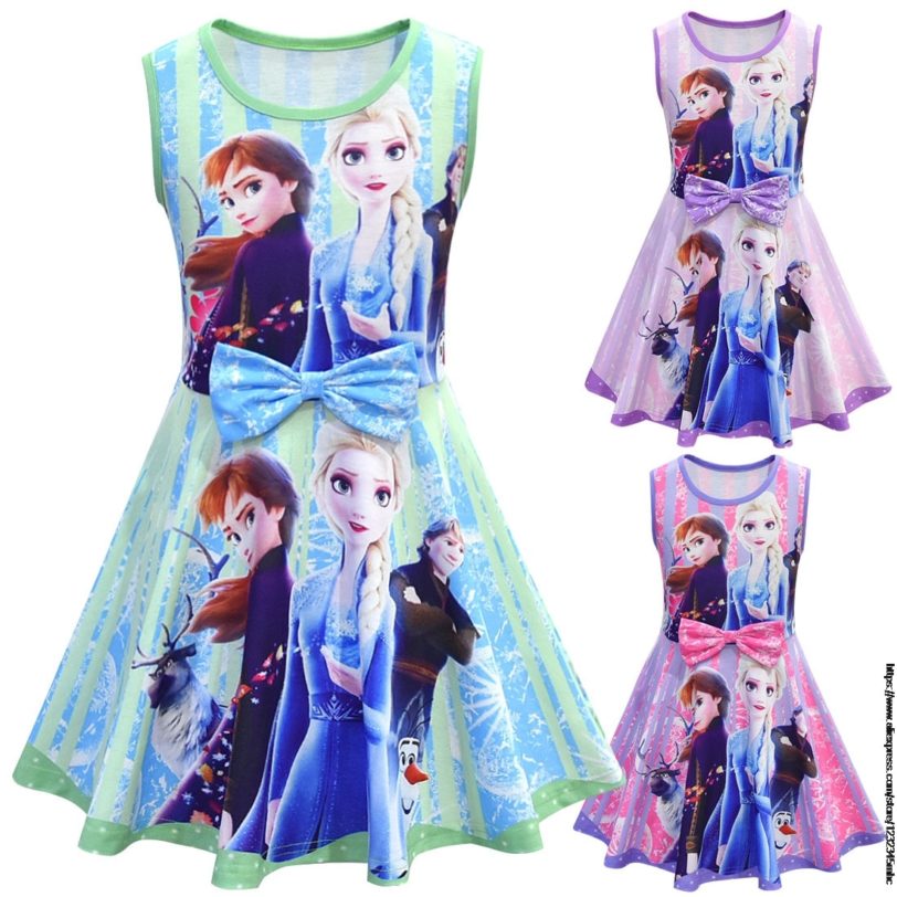 Disney Frozen New Queen 2 White Girls Anna Elsa Dress Children Gowns Infant New Years Kids Holiday Dress - Image 2