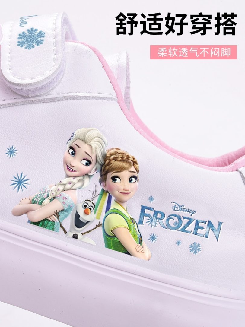 Disney girls frozen princess white Bow canvas shoes non-slip soft bottom sports casual shoes for girl gift - Image 3