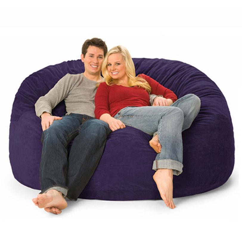 Dropshipping Adult Large Double Floor Seat suede Bean Bag cover Washable Indoor Party Game Cushion Mattress - Image 2