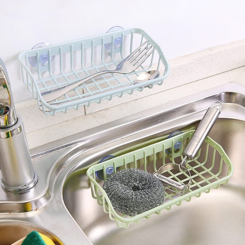 Durable Suction Cup Dishwashing Sponge Holder Hanging Storage Rack Drain Rack Sink Shelf Kitchen Accessories - Image 4