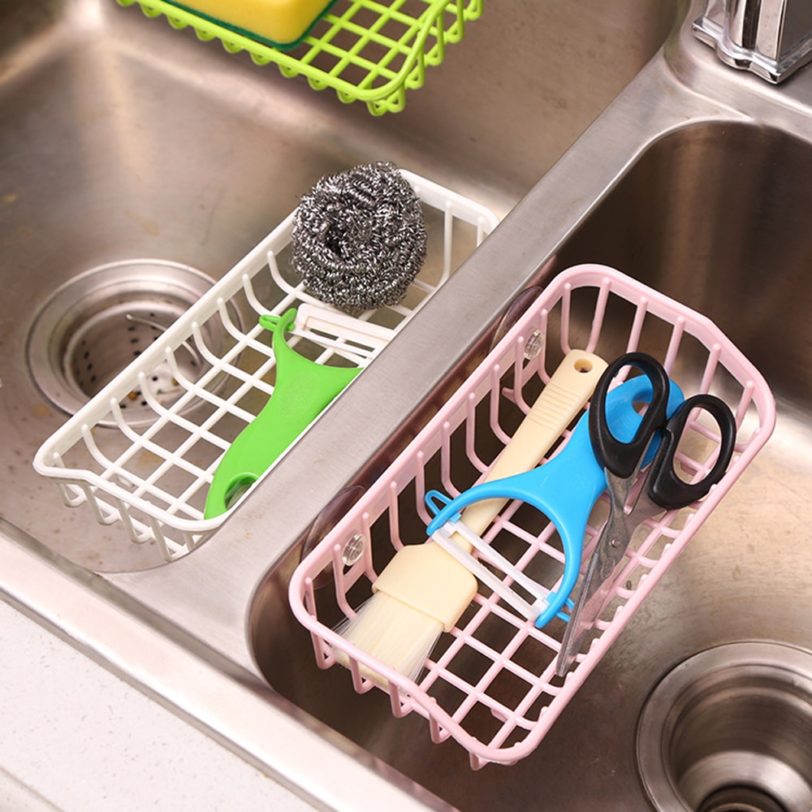 Durable Suction Cup Dishwashing Sponge Holder Hanging Storage Rack Drain Rack Sink Shelf Kitchen Accessories - Image 2