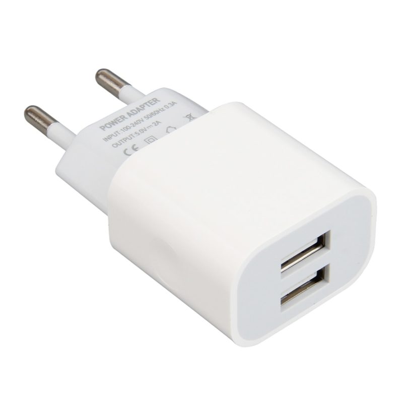 EU US UK AU Plug 6th 2 USB Ports Charger Power Travel Wall Adapter White Mobile 4