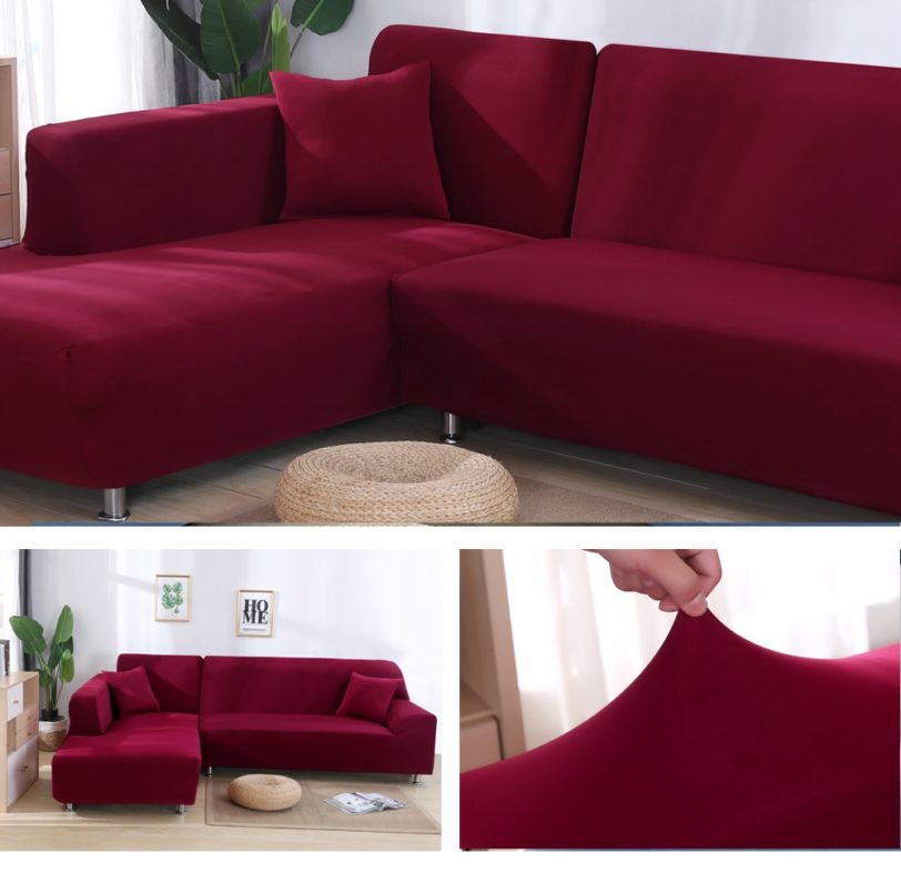 Elastic Sofa Cover for Living Room Solid Color Sofa Covers Stretch Couch Cover Corner 1/2/3/4 Seat L Shape Sofa Need Buy 2pcs - Image 6