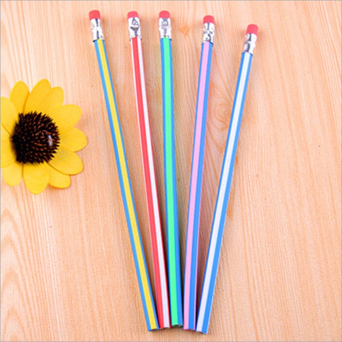 Ellen Brook 1PCS Colorful Magic Bendy Flexible Soft Pencil With Eraser Stationery Kids Student Colored School 2