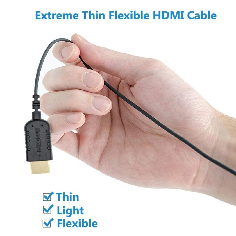 FOINNEX Ultra Thin HDMI Cable 6FT, 4K Hyper Super Flexible Slim HDMI Cord, World's Extreme Thinnest HDMI Cables for Gimbal - Image 2