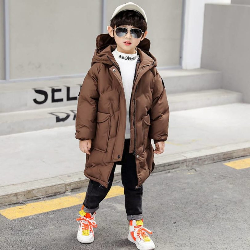 Fashion Hooded Winter Thick Jacket Parka Solid Color Down Clothes Snow Wear Kids Outerwear Size For 4 5 6 7 8 9 10 12 13 Year - Image 6