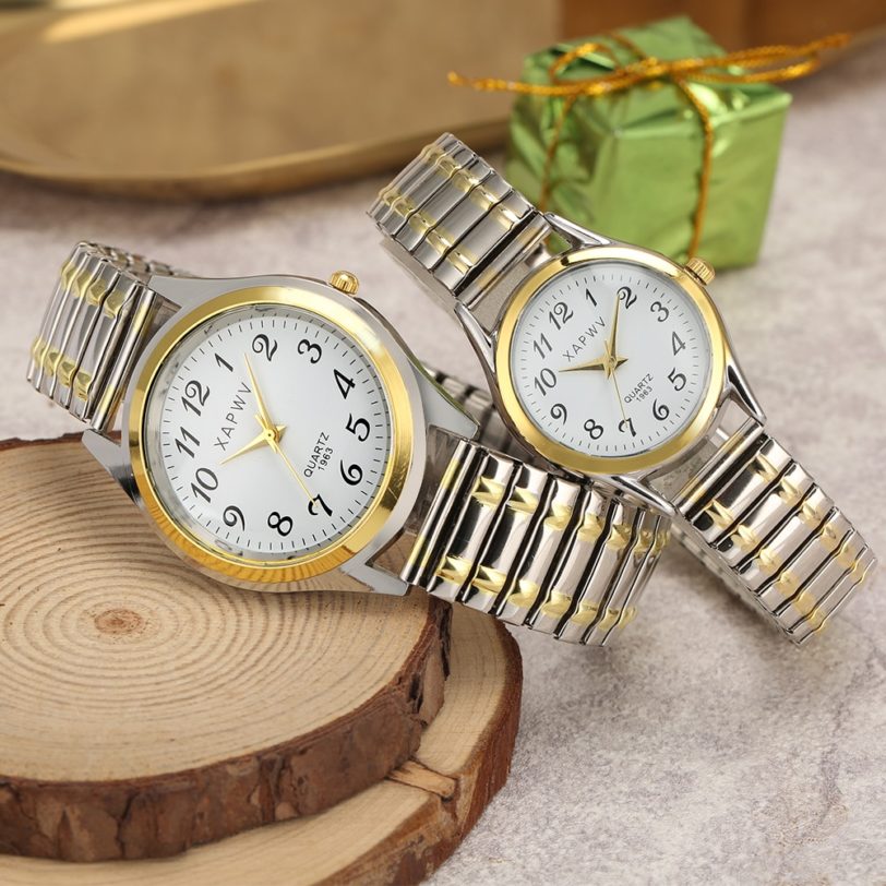 Fashion Vintage Business Women Men Watches Elastic Bracelet Gold Sliver Quartz Watch Clock Lovers Couple Party Office Gifts 2021 - Image 2