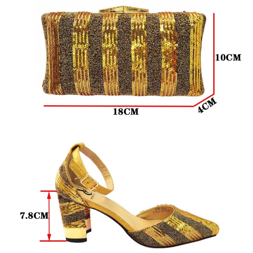 Fashionable Nigerian Design Italian Ladies Shoes and Bags to Match African MaMa Elegant Style Matching Shoes and Bag for Wedding - Image 5