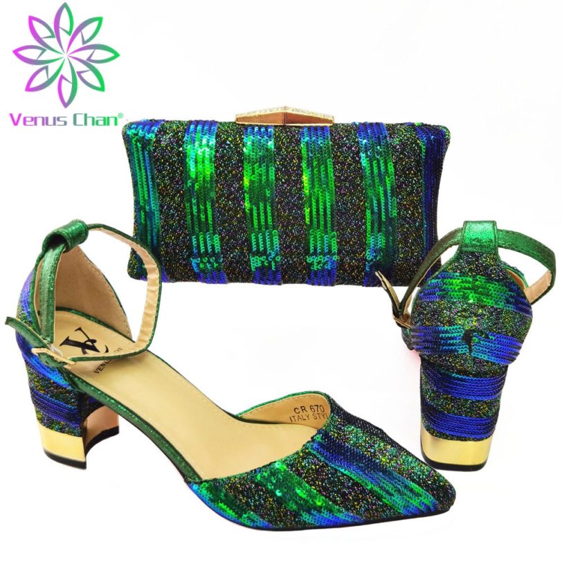 Fashionable Nigerian Design Italian Ladies Shoes and Bags to Match African MaMa Elegant Style Matching Shoes and Bag for Wedding - Image 2