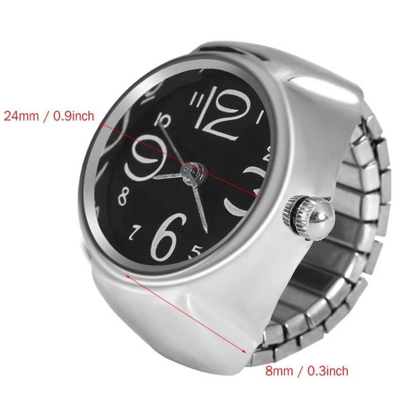 Fashionable Unisex Finger Rings Watch Quartz Analog Bracelets Silver Small Watch - Image 4