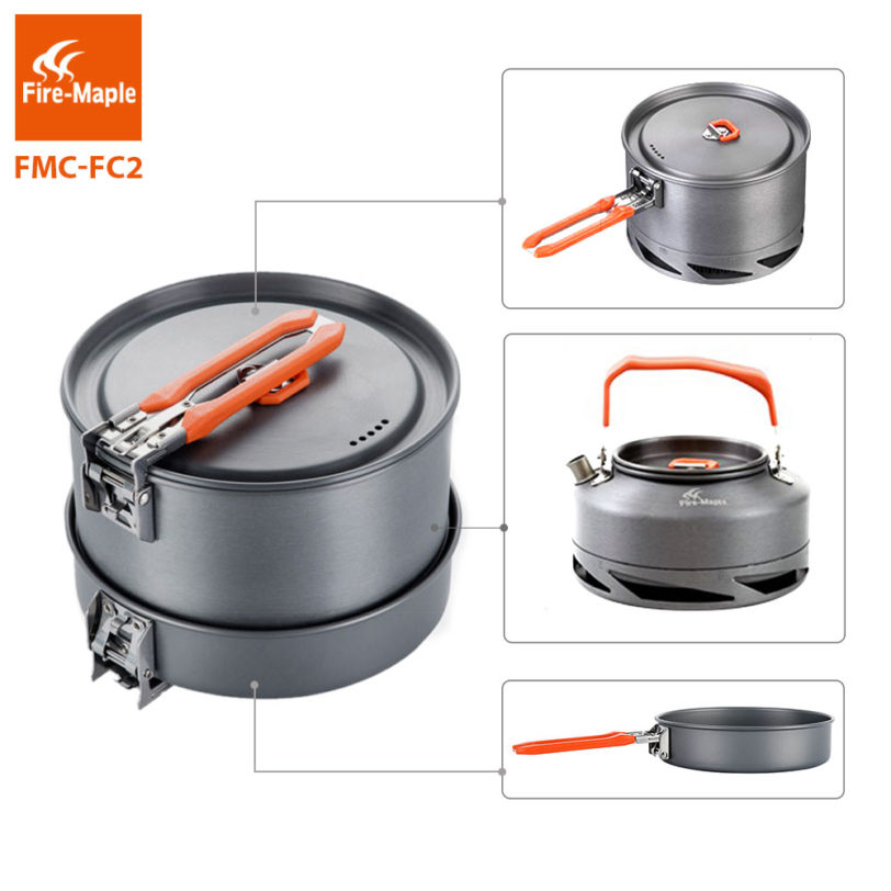 Fire Maple Camping Cookware Utensils Dishes Camp Cooking Set Hiking Heat Exchanger Pot Kettle FMC-FC2 Outdoor Tourism Tableware - Image 2