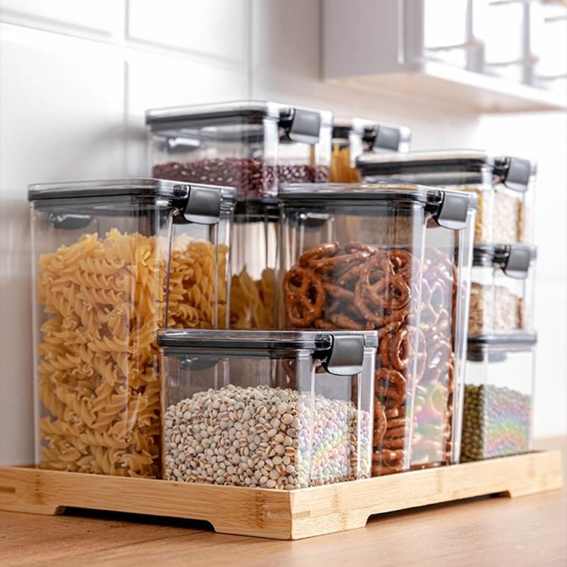 Food Storage Containers Set Kitchen Storage Organization Kitchen Storage Box Jars Ducts Storage for Kitchen PET Food Storage Box - Image 4