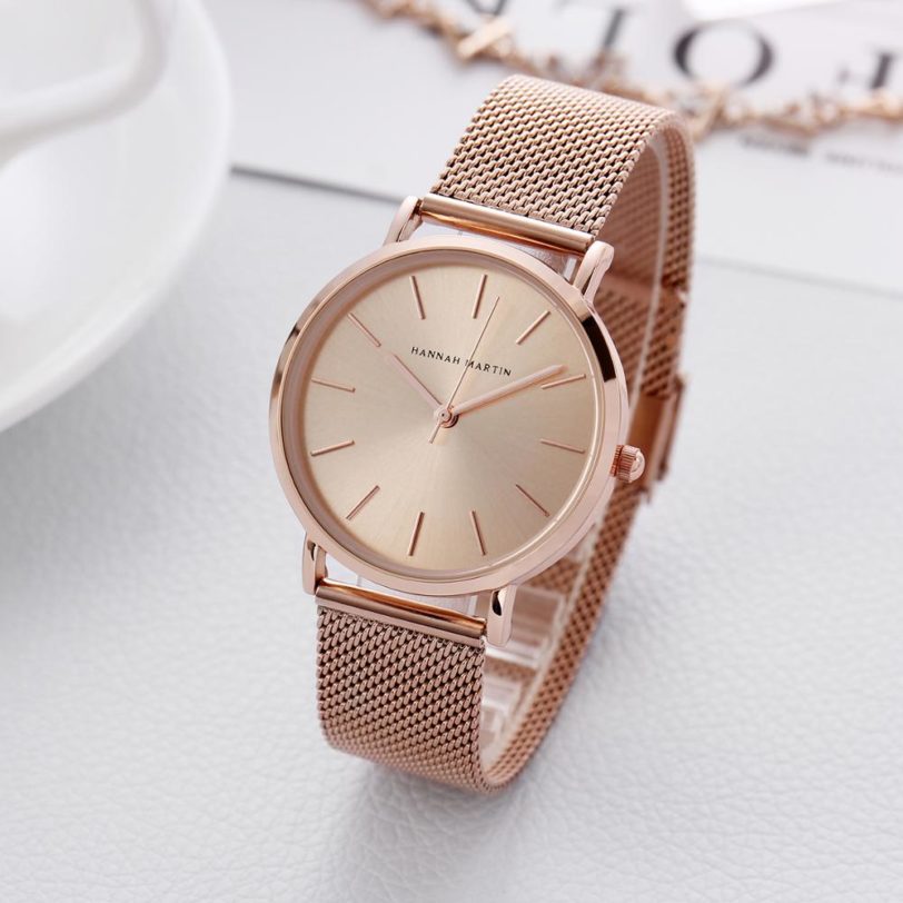 Full Rose Gold 1 Set Bracelet Watch Japan Quartz Creative Design Waterproof Stainless Steel Mesh Ladies Watches Relogio Feminino - Image 6