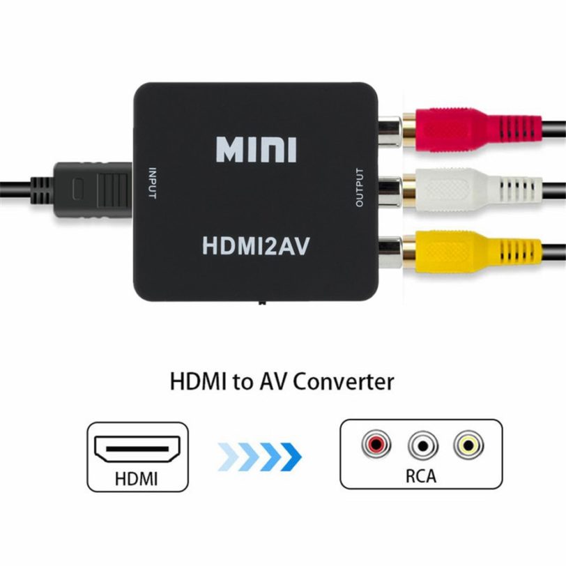 Grwibeou HDMI TO AV Scaler Adapter HD Video Converter Box HDMI to RCA AV/CVSB L/R Video 1080P HDMI2AV Adapter Support NTSC PAL - Image 2