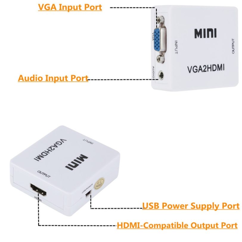 Grwibeou HDMI to RCA Converter AV/CVSB L/R Video Box HD 1080P AV2HDMI Support NTSC PAL Output HDMI TO VGA Video Converter - Image 4