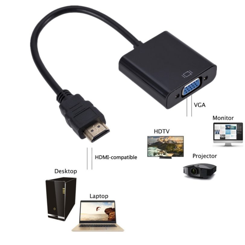 HD 1080P HDMI To VGA Cable Converter With Audio Power Supply HDMI Male To VGA Female Converter Adapter for Tablet laptop PC TV - Image 2