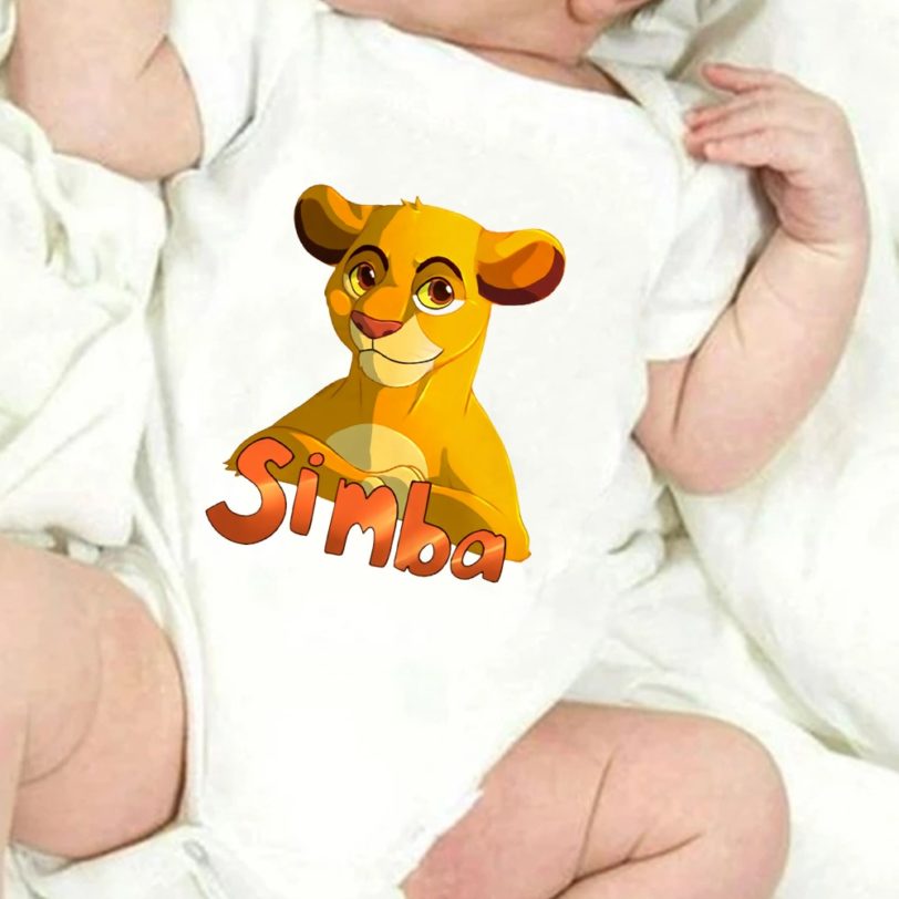 Harajuku Toddler Jumpsuit Fashion Simba Lion King Print Casual Baby Girl Boy Romper Summer Short Sleeve Newborn Bodysuits - Image 3