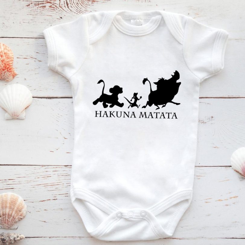 Harajuku Versatile HAKUNA MATATA Lion King Simba Graphic Baby Girl Boy Romper Ropa Bebe Newborn Clothes Dropship - Image 3