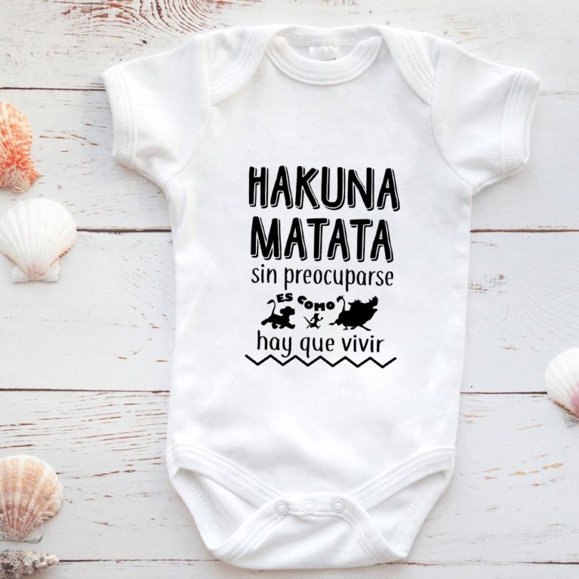 Harajuku Versatile HAKUNA MATATA Lion King Simba Graphic Baby Girl Boy Romper Ropa Bebe Newborn Clothes Dropship - Image 2