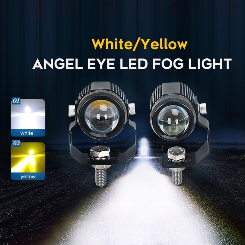 High Power Spotlight Mini Lens Small Driving Light Hi/lo Headlight White Yellow 50W Led Motorcycle Motorbike Scooter Headlamp - Image 3