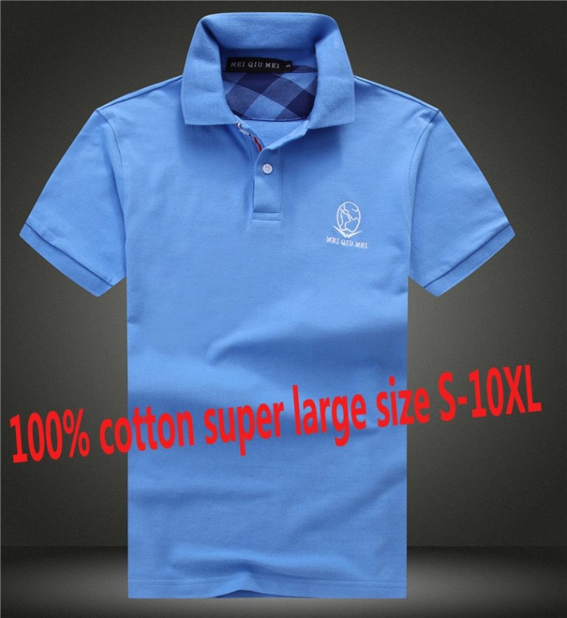 High Quality New Bust168cm 100% Cotton Mens polo Summer Short Sleeve Super Large Big Man Brand Shirts Plus Size S-9xl 10xl - Image 4