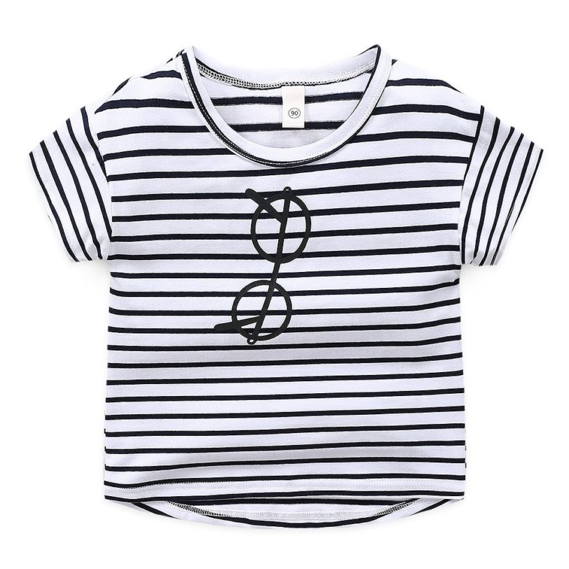 High quality 2020 kids T-shirt Summer boys girls stripe Print 100% Cotton Kids Tops toddler tees Clothes Children clothing - Image 2