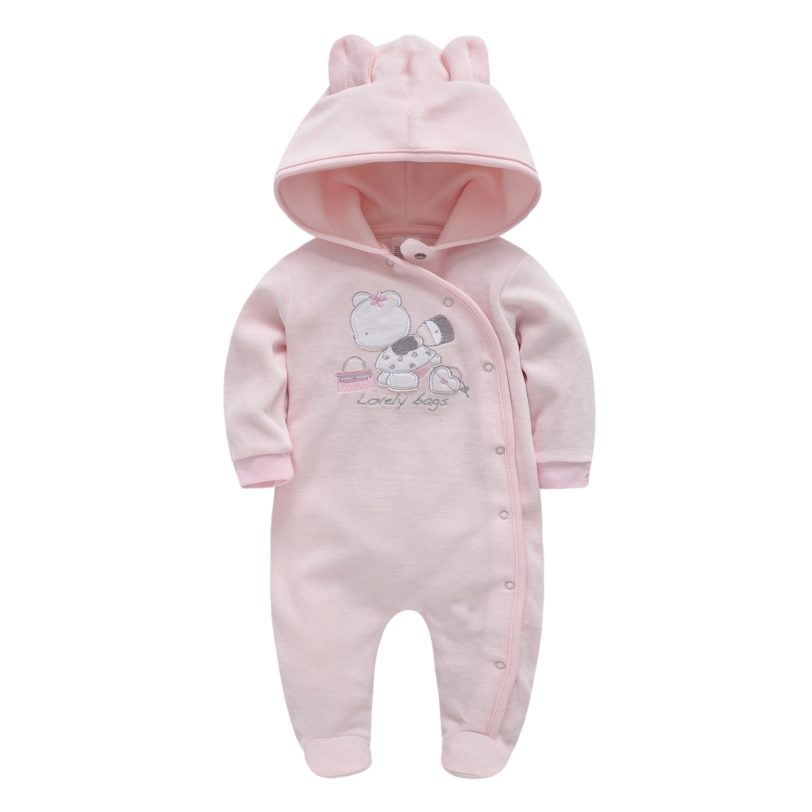 Hooded Baby Boy Romper New Born Birth Gift Full Sleeve Keep Wam Rabbit Embroidery Baby Clothing Roupa Infantil - Image 3