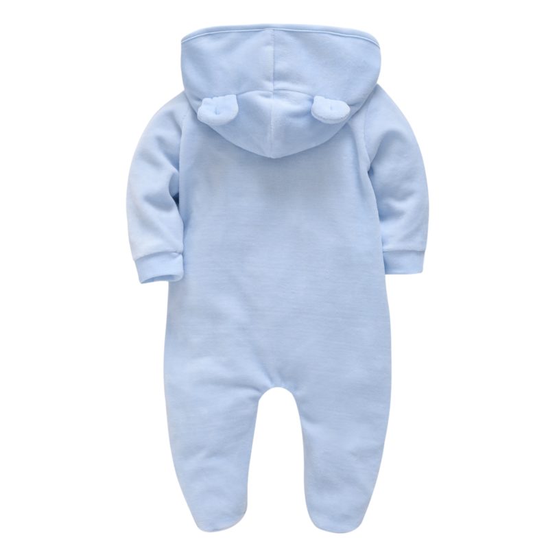 Hooded Baby Boy Romper New Born Birth Gift Full Sleeve Keep Wam Rabbit Embroidery Baby Clothing Roupa Infantil - Image 2