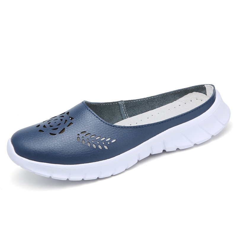 Hot 2020 solid women sandals summer slippers flip flops Genuine Leather flat sandals ladies slip on 3