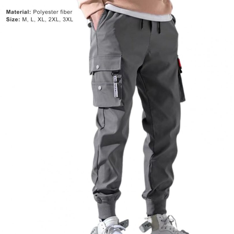 Hot！Autumn Men Pants Hip Hop Harem Joggers Pants 2021New Male Trousers Mens Solid Multi-pocket Cargo Pants Skinny Fit Sweatpants - Image 4