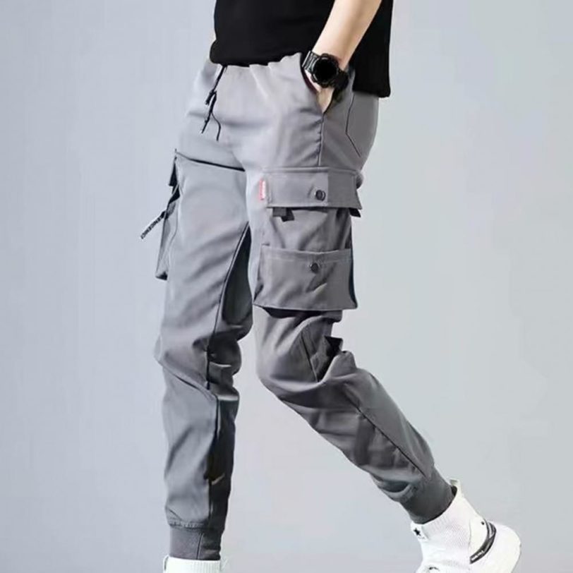 Hot！Autumn Men Pants Hip Hop Harem Joggers Pants 2021New Male Trousers Mens Solid Multi-pocket Cargo Pants Skinny Fit Sweatpants - Image 2