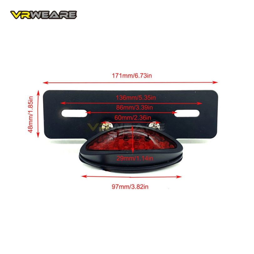 Hot Motorcycle LED Rear Brake Tail Light Stop License Plate Lights for Motorbikes Truck ATV Trailer Cafe Racer - Image 6