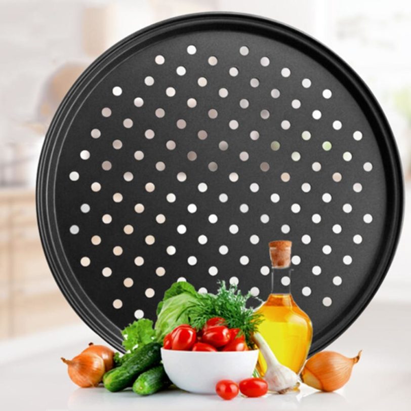 Household Pizza Pans with Holes Breathable Non-Stick Professional Baking Tray for Restaurant Home Tools - Image 3