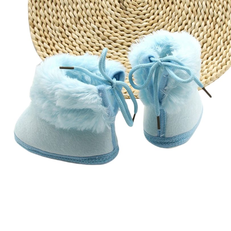 Infant Baby Autumn Winter Boots For Girls Boys Fuzzy First Walkers Anti-Slip Sole Warm Sneakers Faux Fur Crib Shoes Snow Boots - Image 3