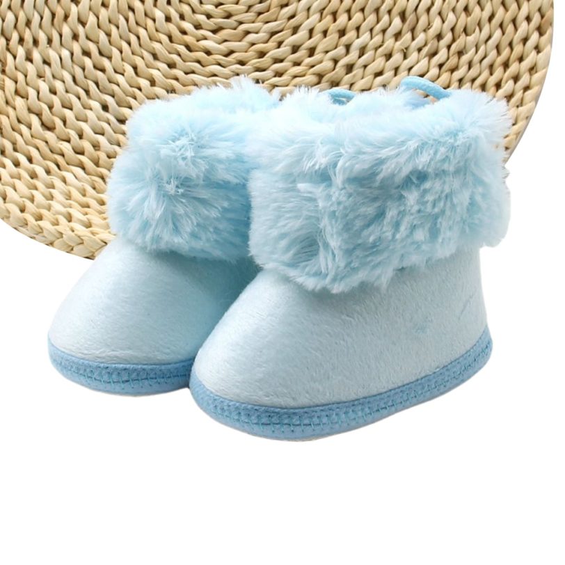 Infant Baby Autumn Winter Boots For Girls Boys Fuzzy First Walkers Anti-Slip Sole Warm Sneakers Faux Fur Crib Shoes Snow Boots - Image 2