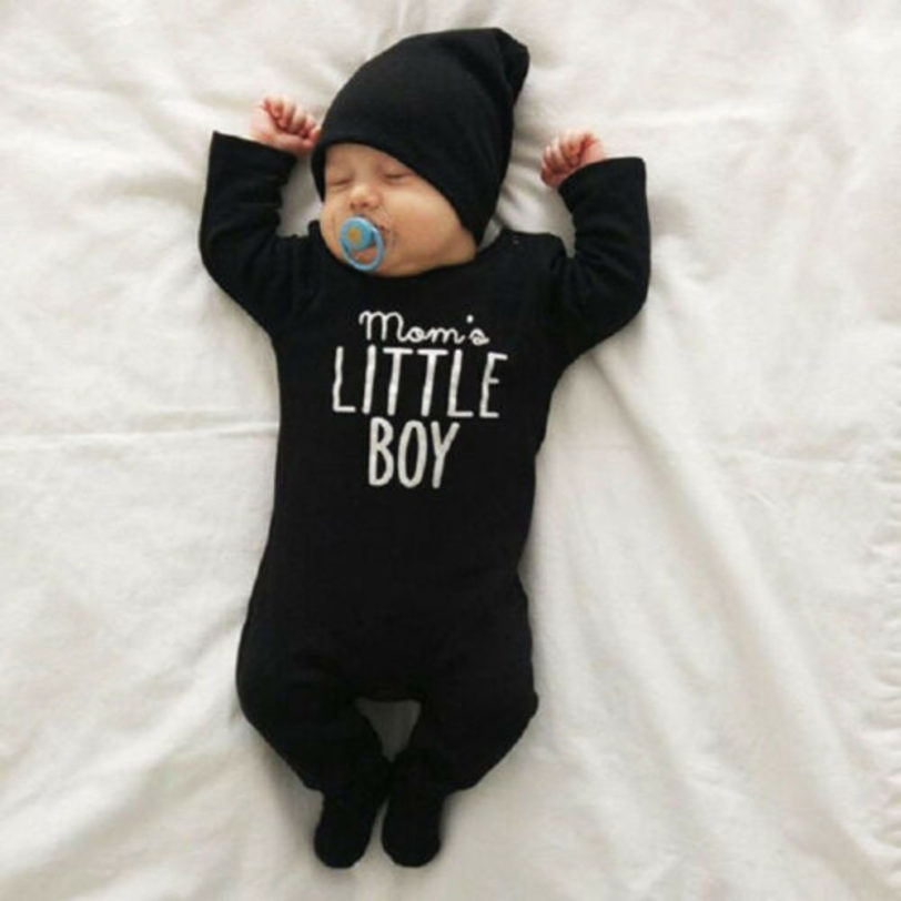 Infant Baby Boy Newborn Baby Clohting Set Momo's Little Boy Letter Romper Boys Girls Cotton Jumpsuit Outfit Clothes 0-24 Months - Image 4