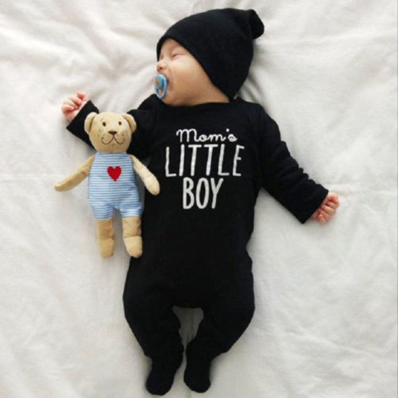 Infant Baby Boy Newborn Baby Clohting Set Momo's Little Boy Letter Romper Boys Girls Cotton Jumpsuit Outfit Clothes 0-24 Months - Image 5