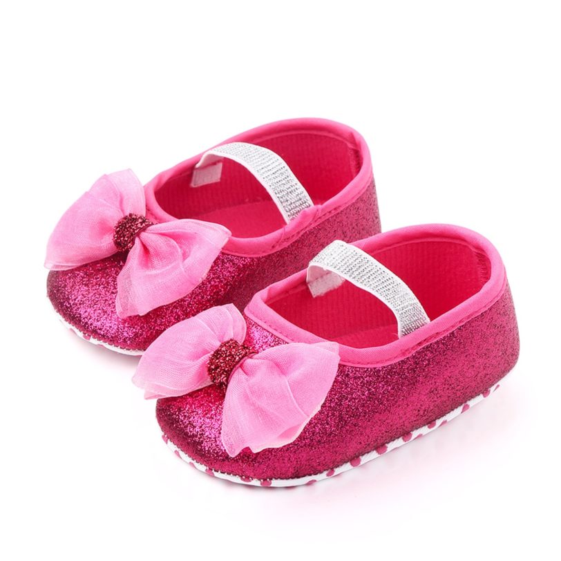 Infant Newborn Baby Girls Spring Summer Autumn Flats Glitter Bowknot Princess Dress Shoes No-Slip First Walkers - Image 2