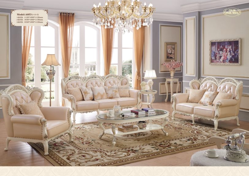 Italian genuine leather wooden carved hollow sofa set classic living room 1 2 3 sofa set