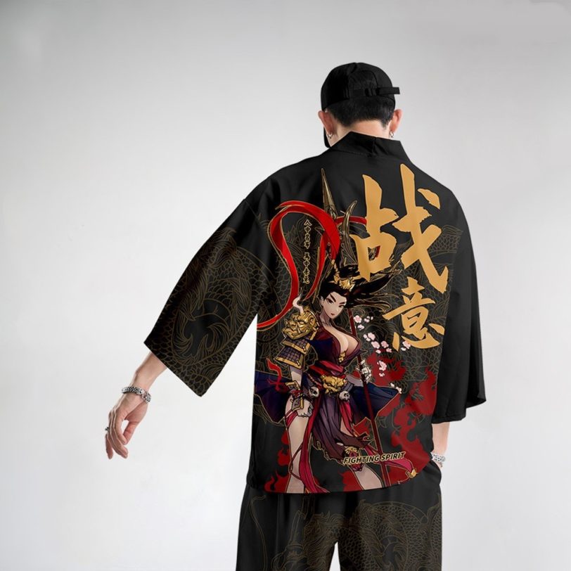 Japanese Style Vintage Kimono Haori Pants Set Men Traditional Harajuku Streetwear Samurai Cardigan Costume Yukata - Image 2