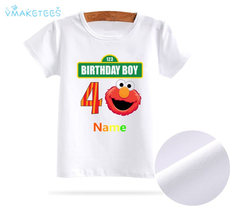 Kid Sesame Street Birthday Boy Number Bow 1 9 T shirt Children short sleeve Clothing Funny 1