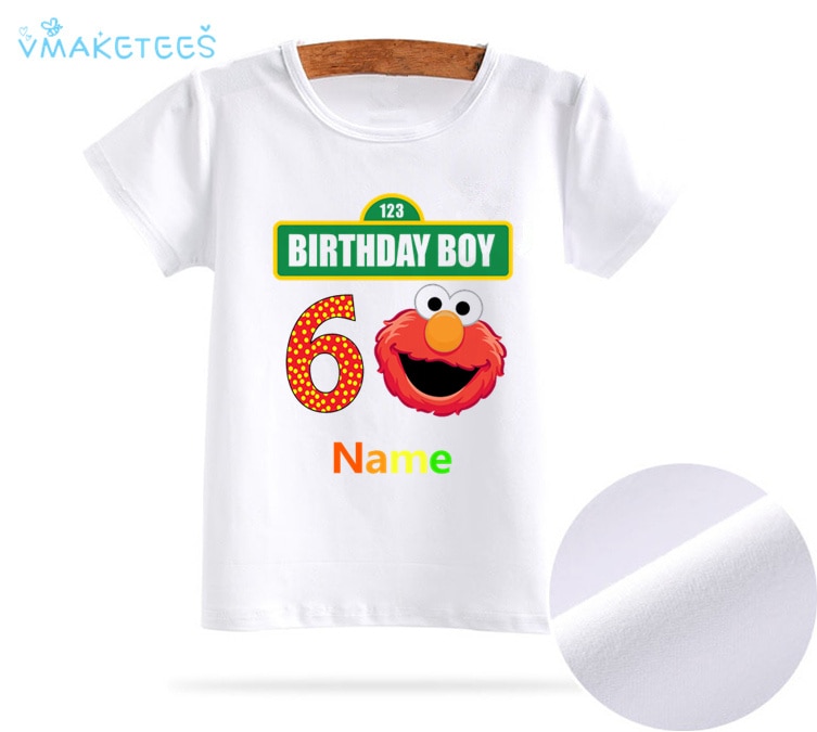 Kid Sesame Street Birthday Boy Number Bow 1 9 T shirt Children short sleeve Clothing Funny 2
