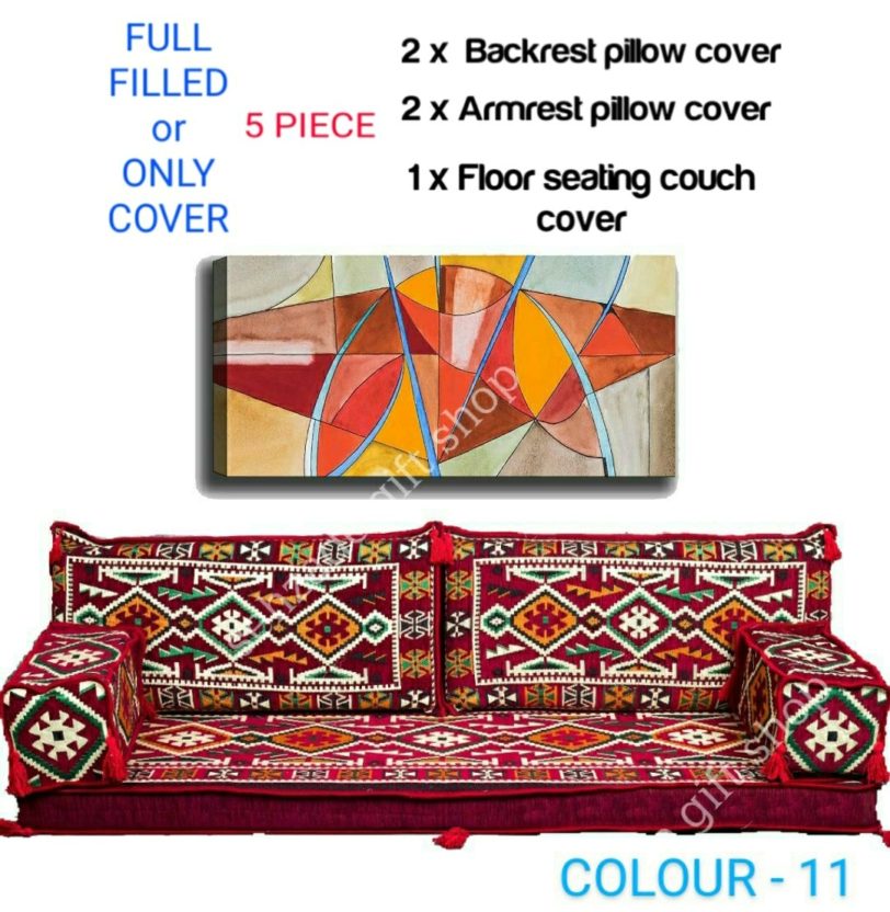 Kilim Design Carpet motif Turkish Hookah Lounge Floor Seating Pillowcase Arabic Floor Sofa Arabic Majlis Couches Autantic cover - Image 3