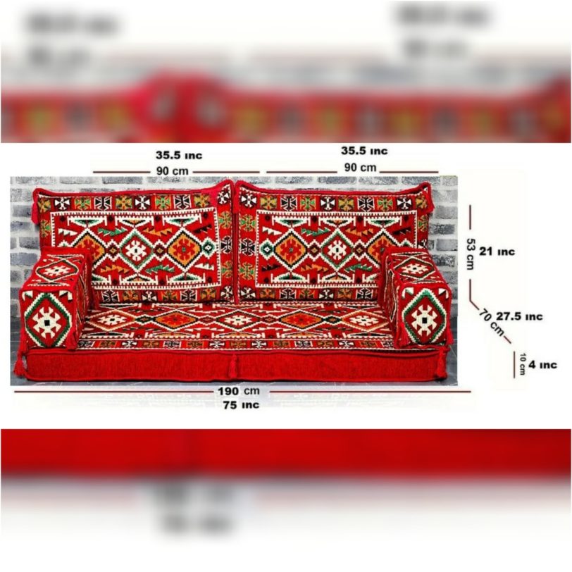 Kilim Design Carpet motif Turkish Hookah Lounge Floor Seating Pillowcase Arabic Floor Sofa Arabic Majlis Couches Autantic cover - Image 2