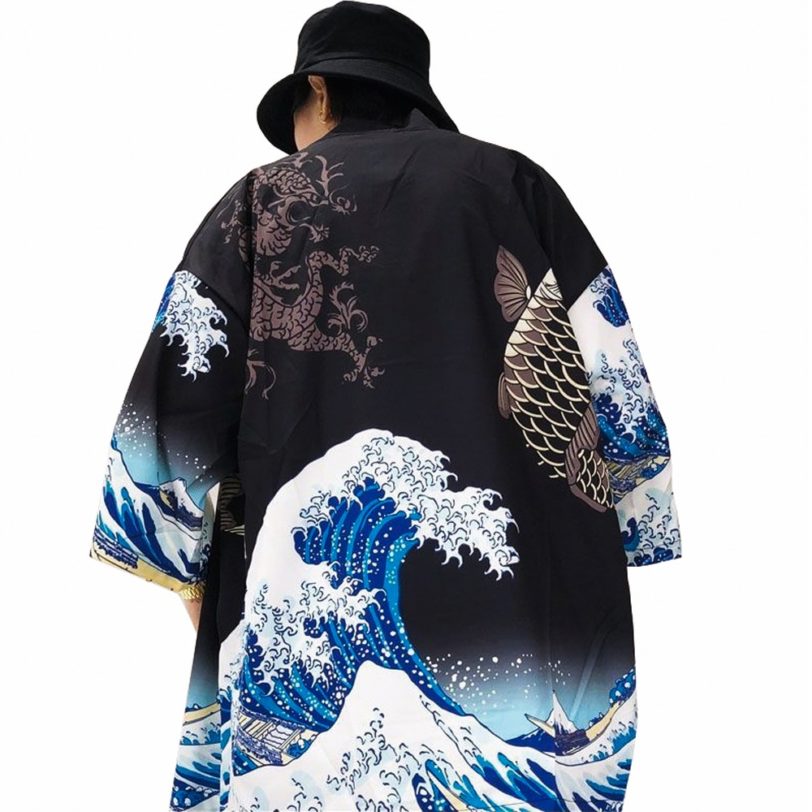 Kimono Man Japanese Cardigan Men Haori Male Yukata Men'S Kimono Japan Samurai Harajuku Japanese Streetwear Clothing Jacket Obi - Image 5