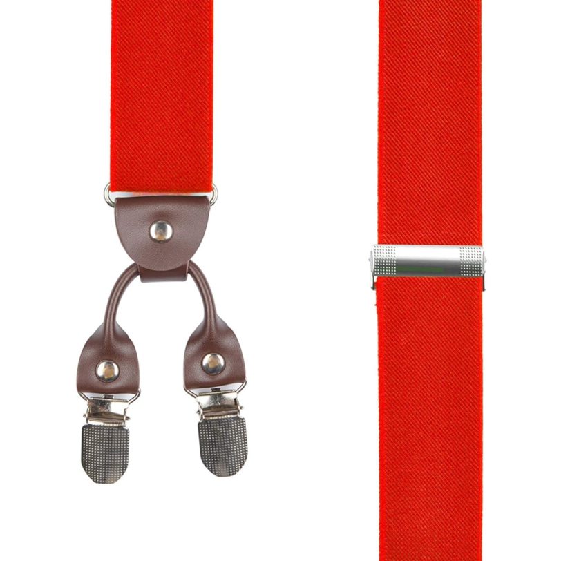 Leather Suspenders Women Men Adult Trouser Braces Straps Belts Adjustable Elastic Y Back 6 Clips Wedding Party Formal Event Red - Image 4