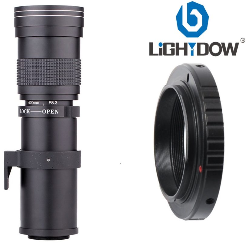 Lightdow 420-800mm F/8.3-16 Super Telephoto Lens Manual Zoom Lens T2 Adaper Ring for Canon DSLR Cameras EF EF-S Mount Lens - Image 2