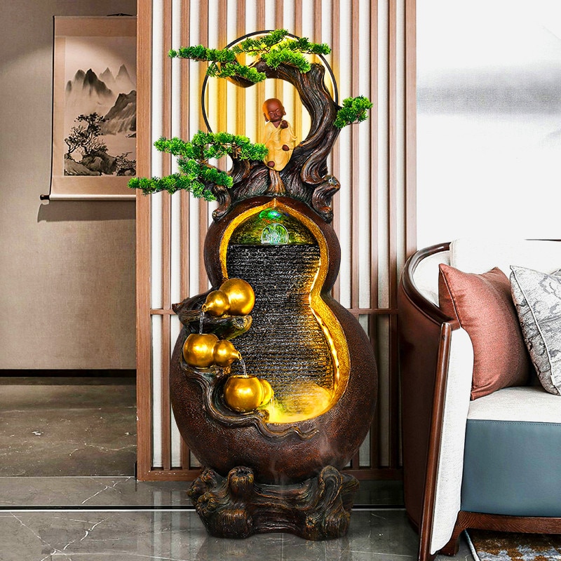 Living Room Home Decoration Make a Fortune as Endless as Flowing Water Indoor Feng Shui Rotating 1