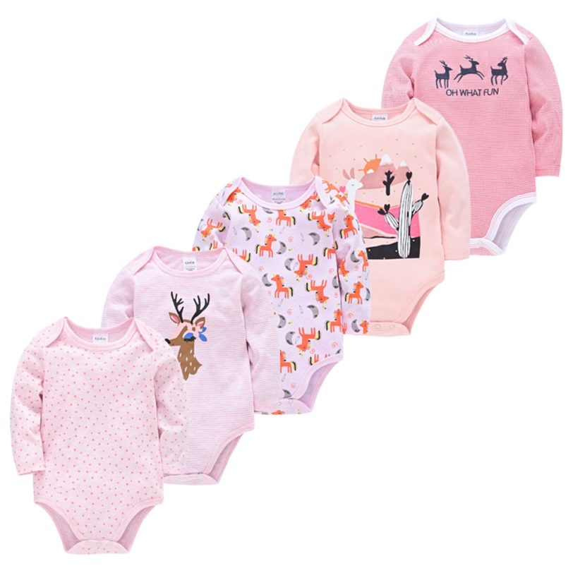 Long Sleeve Bodysuit Baby Girl Clothing 5PCS 3PCS Knitted Cotton New Born Baby Boy Bodysuits Ropa bebe Newborn Clothes Body bebe - Image 3