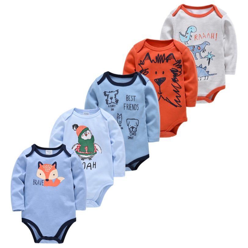 Long Sleeve Bodysuit Baby Girl Clothing 5PCS 3PCS Knitted Cotton New Born Baby Boy Bodysuits Ropa bebe Newborn Clothes Body bebe - Image 4